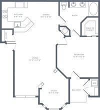 1 Bed • 1 Bath 728 floor plan